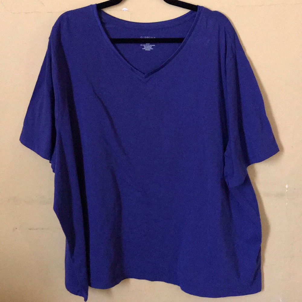Purple v neck short sleeve top